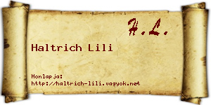 Haltrich Lili névjegykártya
